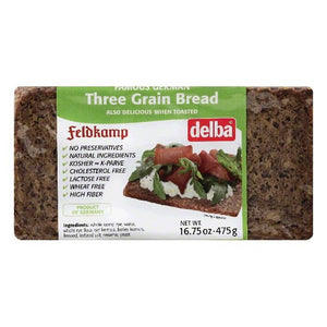 Delba - Bread 3 Grain, 16.75 Oz (Pack of 12)