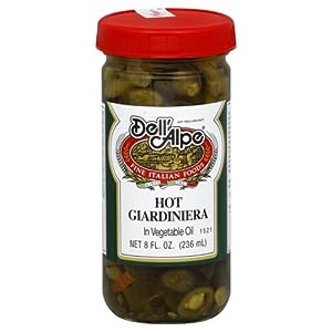 Dell Alpe - Hot Giardiniera, 8 Oz (Pack of 12)