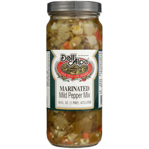 Dell Alpe - Pepper Mix Mild Marinated, 16 Oz (Pack of 12)