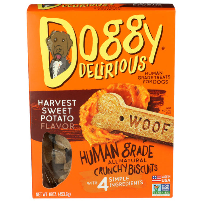 Doggy - Delirious Dog Bone Sweet Potato, 16 Oz (Pack of 6)