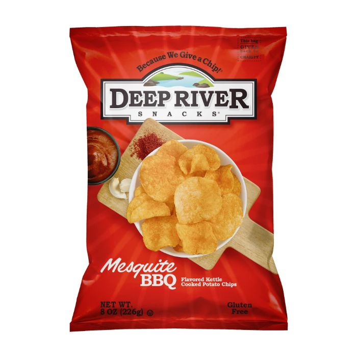 Deep River - Kettle Mesquite Bbq Chips, 8 Oz (Pack of 12)