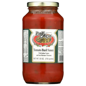 Dell Alpe - Tomatoes Basil Sauce, 25 Oz (Pack of 6)