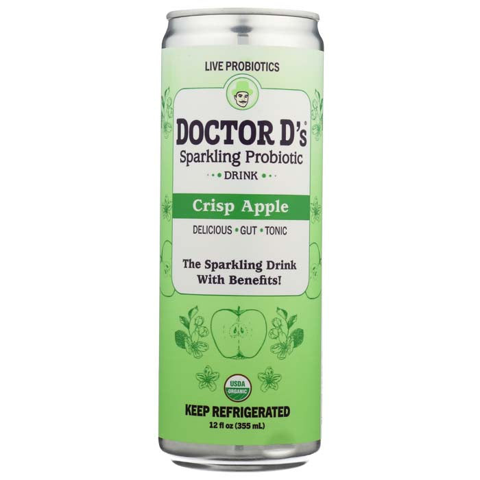 Doctor Ds Delicious Water - Sparkling Water Probiotic Apple Crisp, 12fo  Pack of 6