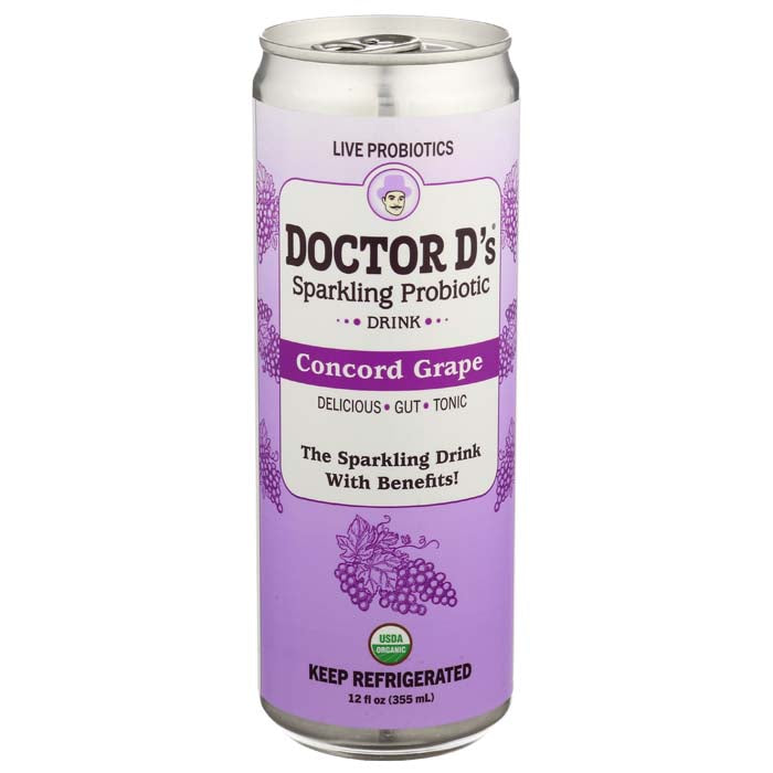 Doctor Ds Delicious Water - Sparkling Water Probiotic Concord Grape, 12fo  Pack of 6