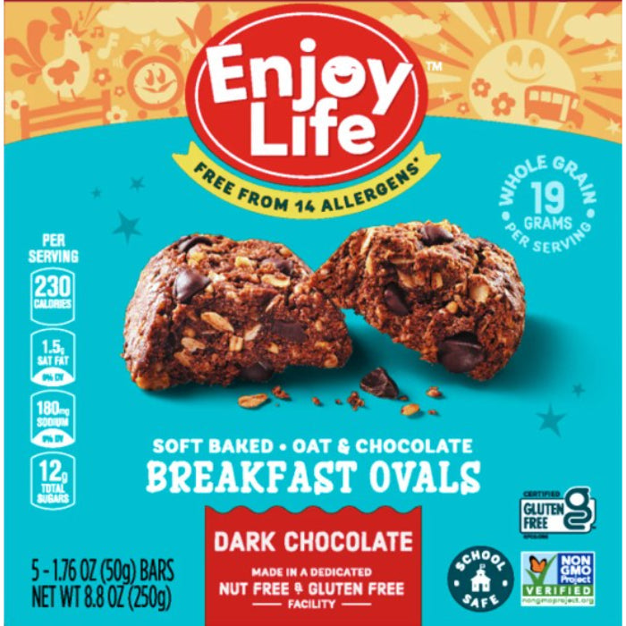 Enjoy Life - Bar Breakfast Oval Dark Chocolate 8.8 Oz - Pack of 6