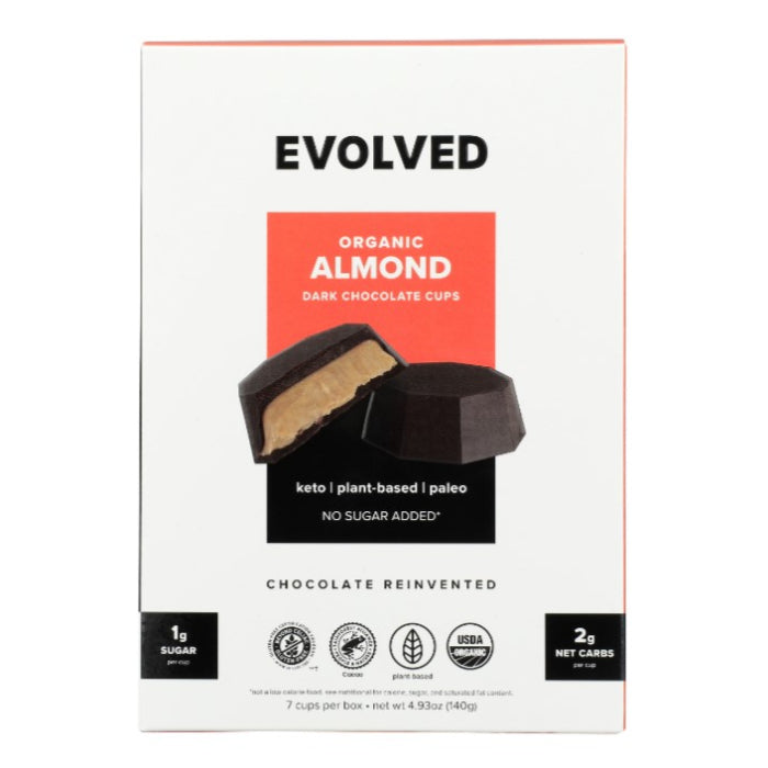 Evolved Chocolate - Cups Choc Keto Almond Btr 4.93 Oz - Pack Of 6