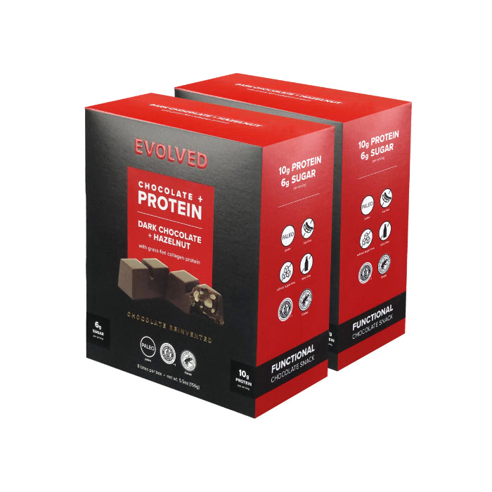 Evolved Chocolate - Cups Protein dark chocolate hazelnut 5.3 Oz - Pack Of 6