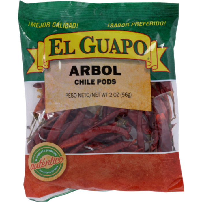 El Guapo Spice Chili de Arbol Whole 2 Oz - Pack of 12