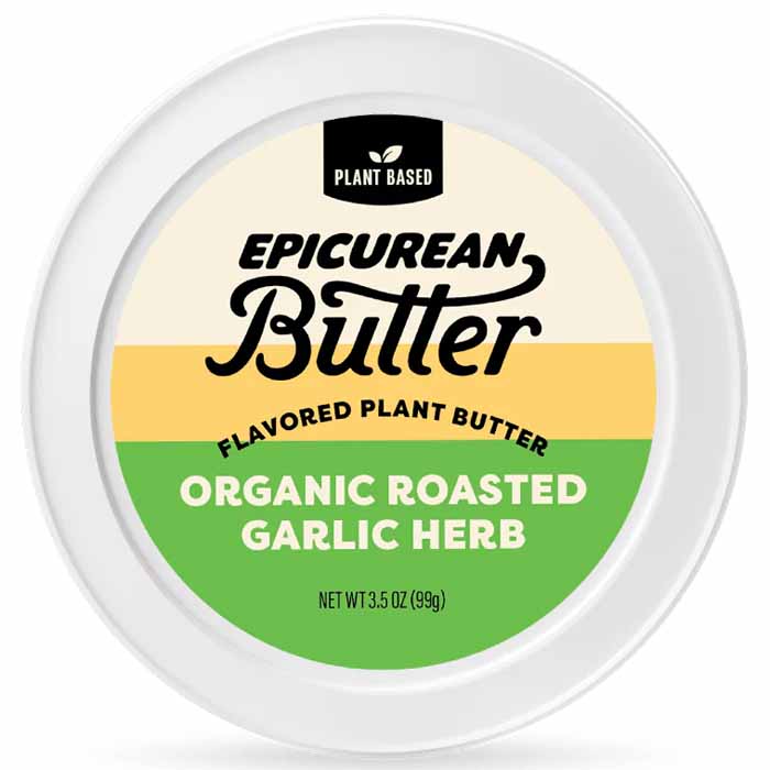 Epicurean Butter - Butter Plant Based Garlic Herb, 3.5oz  Pack of 8