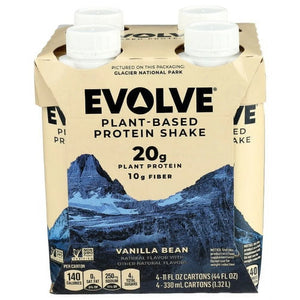 Evolve - Real Plant-Based Protein Shake Vanilla Bean - 11.0 Fl Oz X 4 Pack | Pack of 3