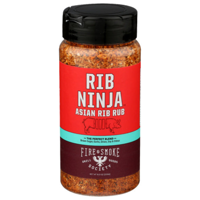 Fire And Smoke - Rub Rib Rib Ninja 10 Oz - Pack Of 6