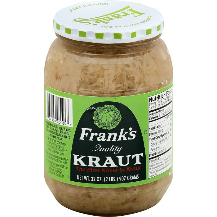 Franks - Sauerkraut Shrd Glass 32 Oz - Pack Of 12