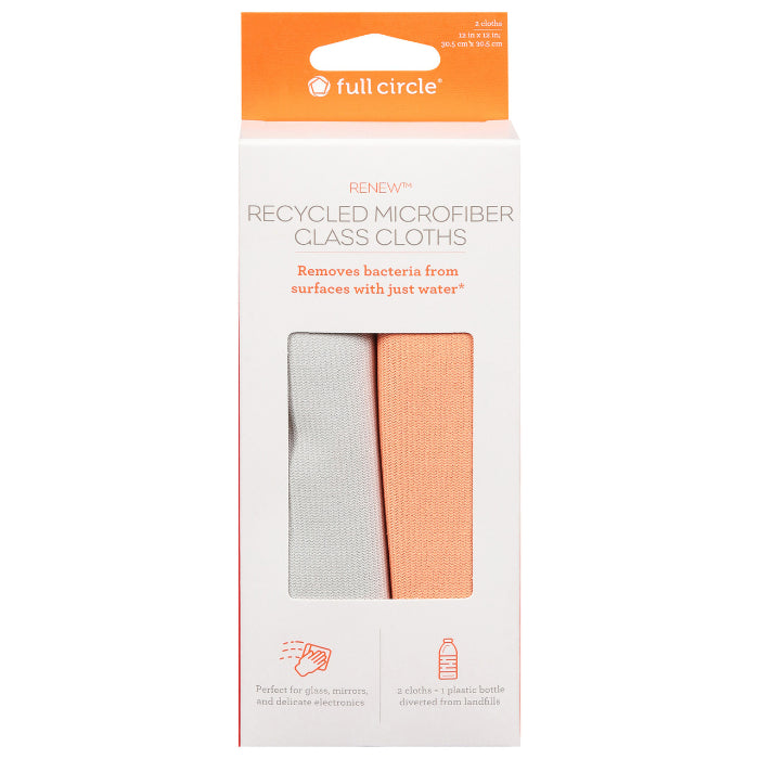 Full Circle Home - Recycled Microfiber Glass Cloth, 2 Piece (Pack of 6)