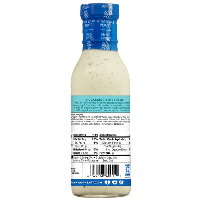 Follow Your Heart - Vegan Ranch Salad Dressing - back