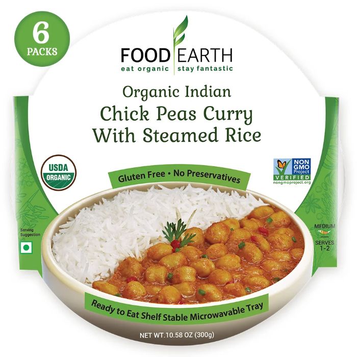 Food Earth - Entree Chickpea Crry Rice 10.58 Oz - Pack Of 6