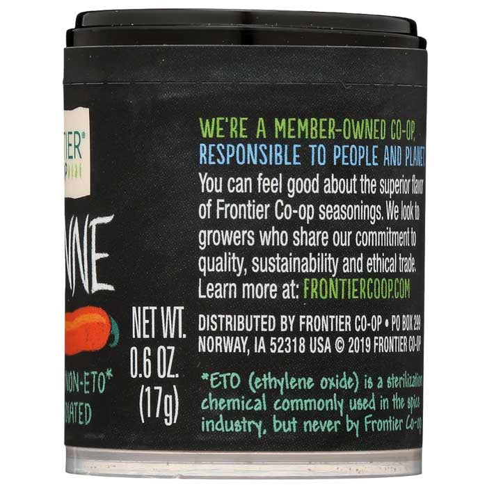 Frontier Cayenne Ground Chilli Powder, 0.6 oz - back