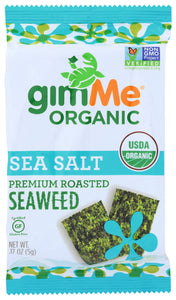 Gimme - Seaweed Snack Roasted Sea Salt Organic 0.17 Oz - Pack Of 12