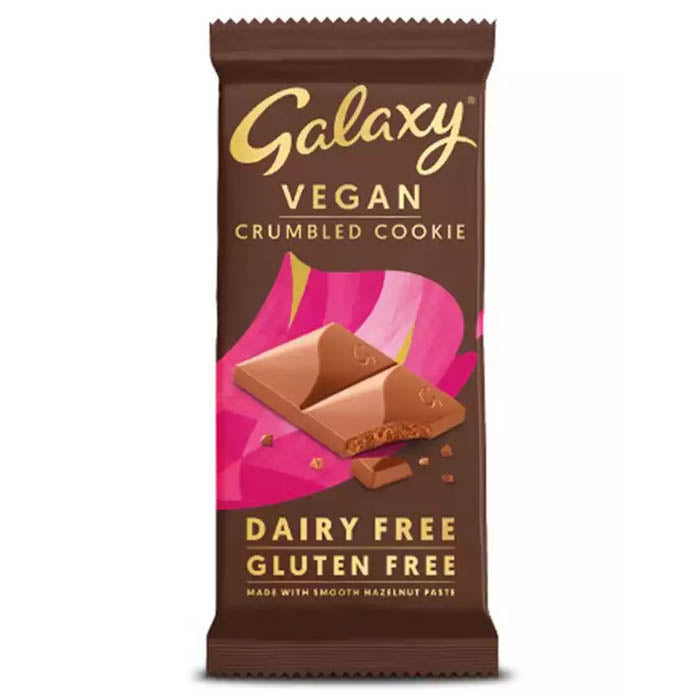 Galaxy - Chocolate Bar Vegan Crumbled Cookie, 25g -Pack of 12