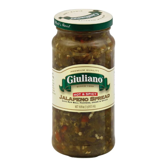 Giuliano Pepper Sprd Jlpno Hot Spicy 16 Oz - Pack Of 6