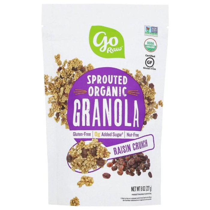 Go Raw - Granola Raisin Crunch, 8 Oz (Pack of 6)