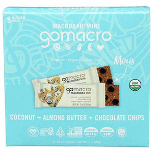Gomacro - Bar Minis Coconut + Almond Butter + Chocolate Chips, 8Pk, 7.1oz | Pack of 7