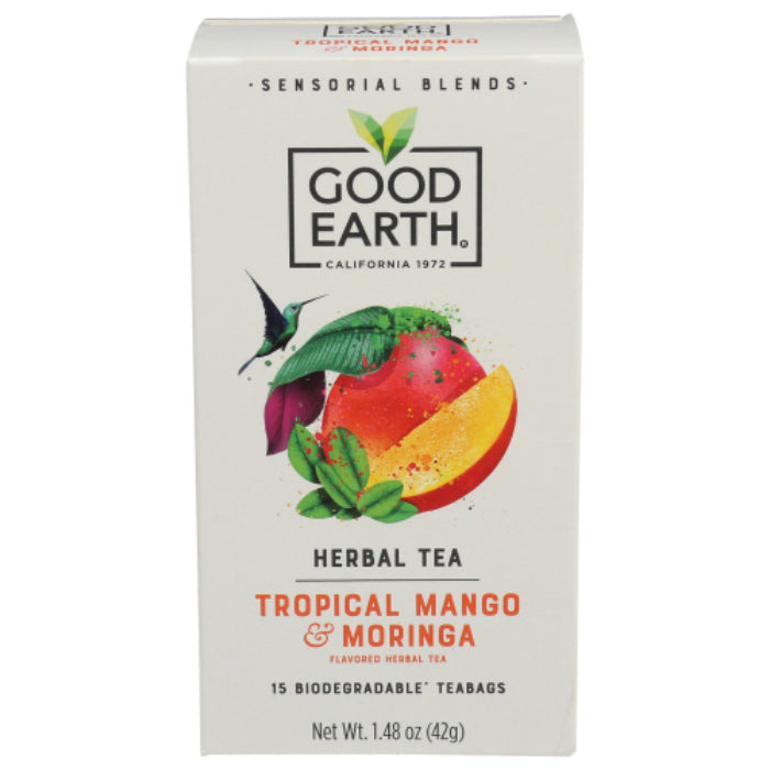 Good Earth Tea - Sensorial Moringa Mango, 15 Bags (Pack of 5)