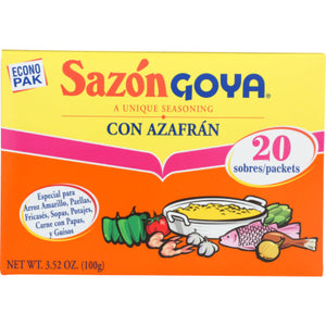 GOYA - SAZON AZAFRAN 20CT 3.52 OZ - Pack of 18