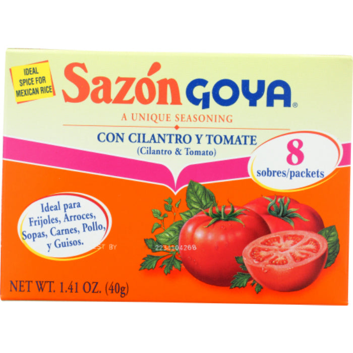 Goya - Sazon Con Cilantro y Tomate 8 Piece, 1.41 Oz (Pack of 36)