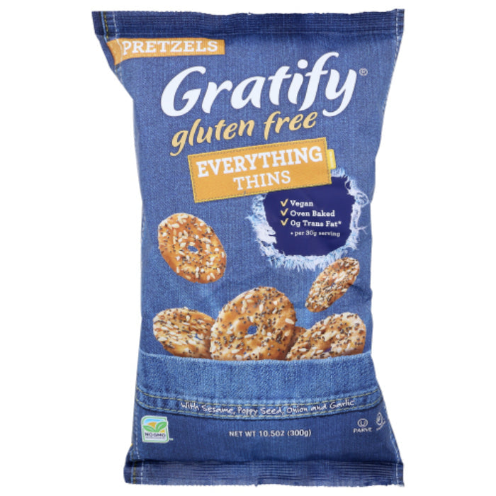 GRATIFY - PRETZEL EVERTYHING THINS GF 10.5 OZ - Pack of 6