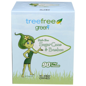 GREEN2 - FACE TISSUE CUBE TREE FREE 90 PC - Pack of 30