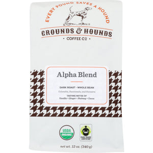 GROUNDS & HOUNDS - COFFEE COFFEE ALPHA BLEND WB 12 OZ - Pack of 8