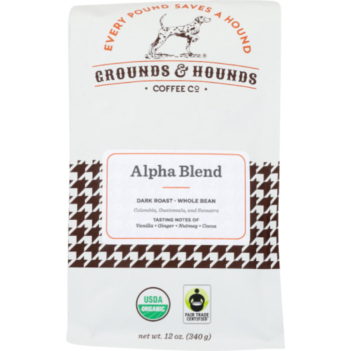 GROUNDS & HOUNDS - COFFEE COFFEE ALPHA BLEND WB 12 OZ - Pack of 8