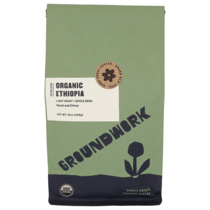 Groundwork Coffee - Coffee Ethiopia Single Organic 12 Oz - (Pack of 6)