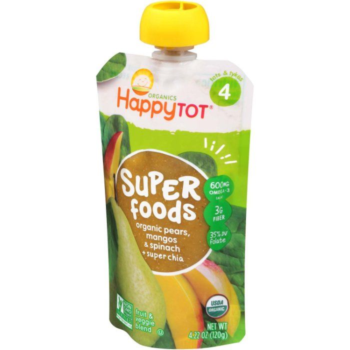 Happy Tot - Stage4 Spinach Mango & Pear Org 4.22 Oz - Pack Of 16