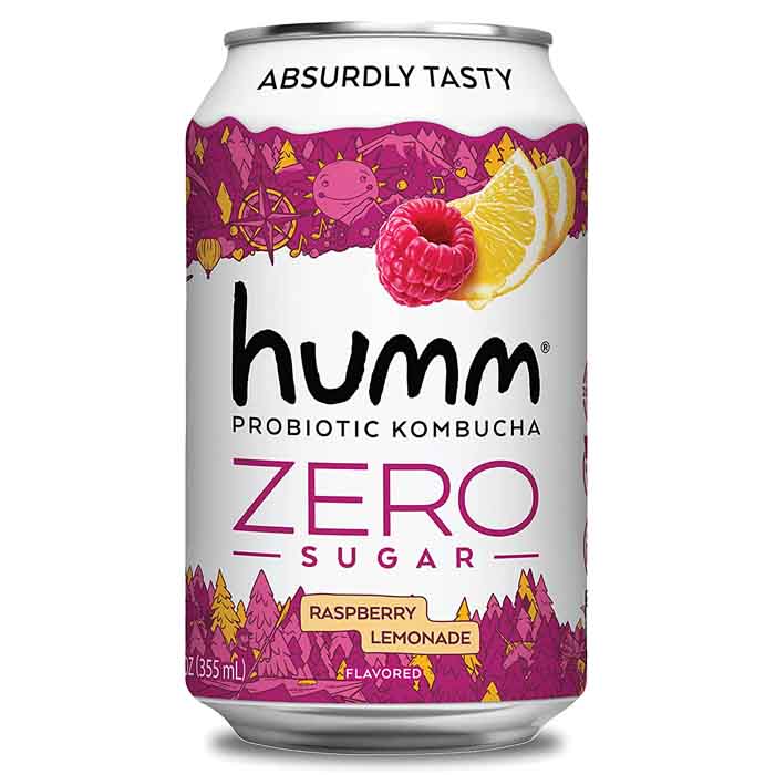 Humm - Kombucha Raspberry Lemonade Zero, 12fo  Pack of 6