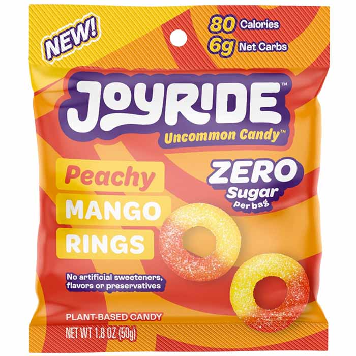 Joyride - Peachy Mango Rings Zero Sugar Gummies, 1.8oz