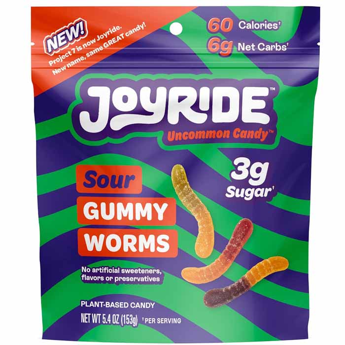 Joyride - Sour Gummy Worms Zero Sugar Gummies, 1.8oz