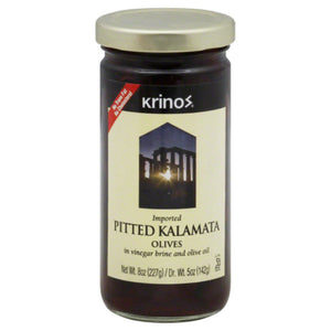 Krinos - Kalamata Pitted Olives, 8 Oz - Pack of 6