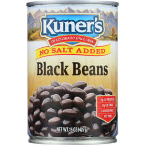 Kuner's - Black Beans No Salt, 15 Oz - Pack of 12