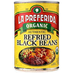 La Preferida - Refried Black Beans Organic, 15 Oz - Pack of 12