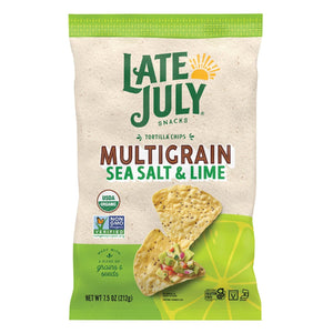 Late July - Multigrain Sea Salt Lime Chips, 7.5 Oz - Pack of 12