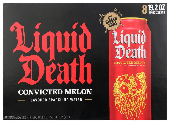 Liquid Death - Water Sparkling Convicted Melon 8 pk, 153.6 fl Oz