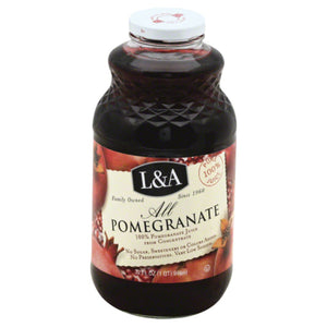 L & A - All Pomegranate Juice, 32 Oz - Pack of 6