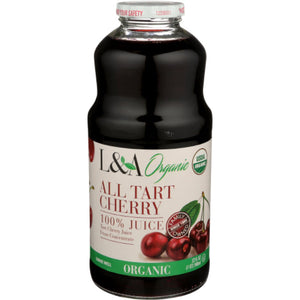 L & A - All Tart Cherry Organic Juice, 35 Oz - Pack of 6