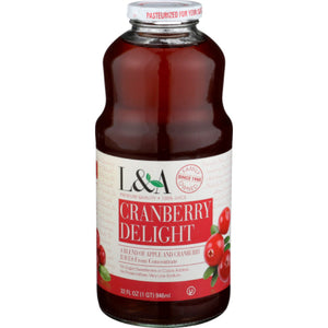 L & A - Cranberry Delight Juice, 32 Oz - Pack of 6