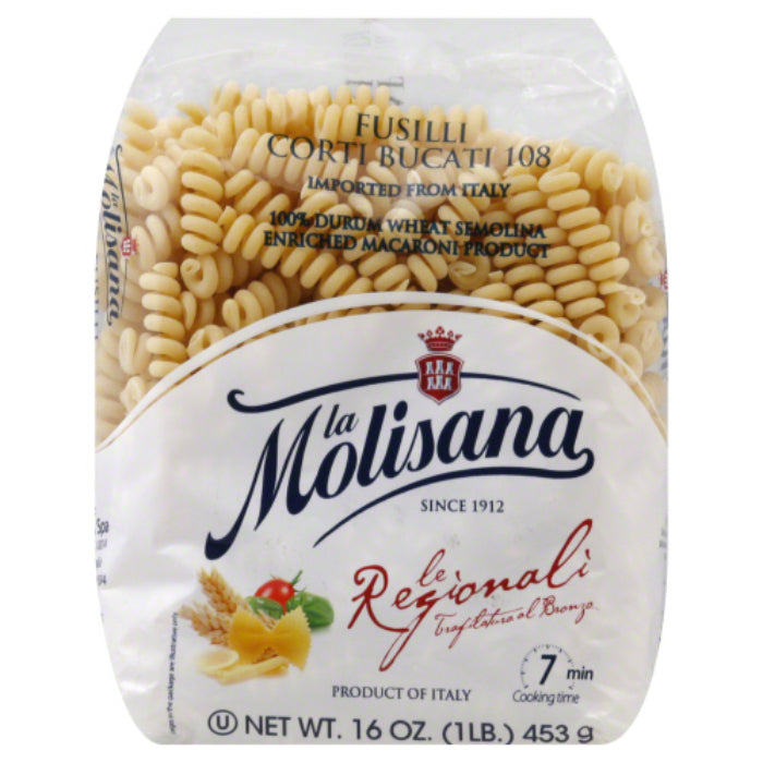 La Molisana - Fusilli Bucati Corti Pasta, 16 Oz