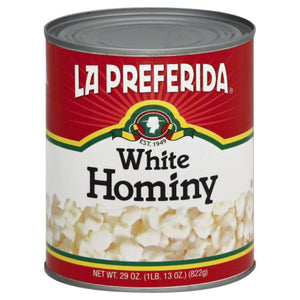 La Preferida - Hominy White Beans, 29 Oz - Pack of 12