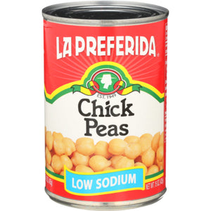 La Preferida - Chick Pea Low Sodium Beans, 15 Oz - Pack of 12