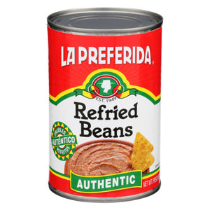 La Preferida - Refried Beans Authentic, 16 Oz - Pack of 12