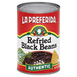 La Preferida - Refried Black Beans Authentic, 16 Oz - Pack of 12